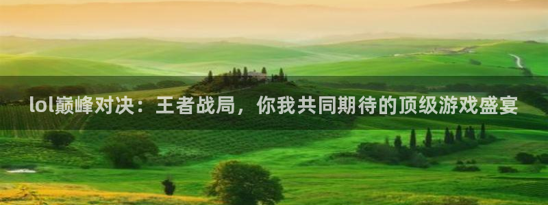 星欧娱乐注册测速：lol巅峰对决：王者战局，你我共同期待的顶
