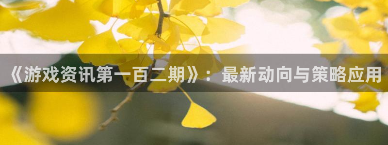 星欧娱乐平台登录入口：《游戏资讯第一百二期》：最新动向与策略